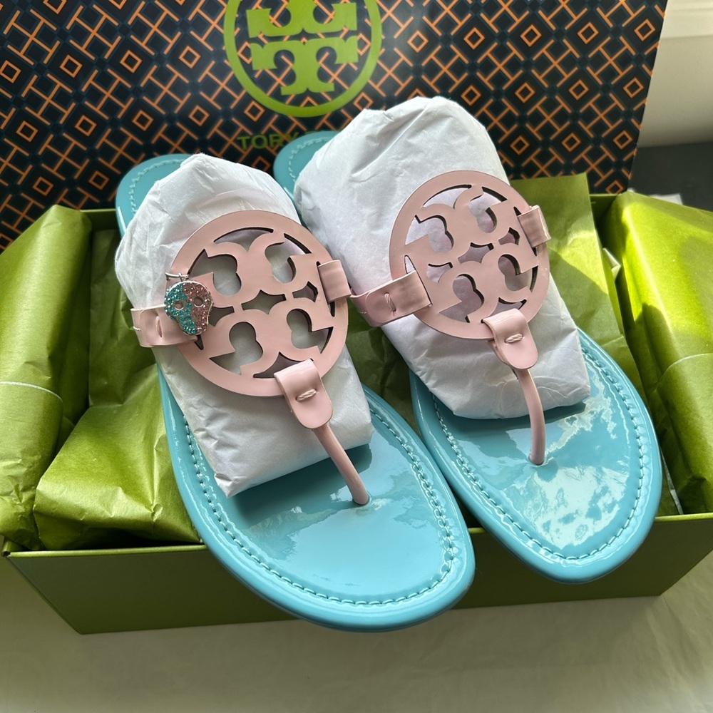 Limited Edition!!! Tory Burch Bonbon Miller Patent Sandal- Cotton Candy